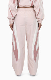 Rhinestone Panel Windbreaker Pants - Blush Powder