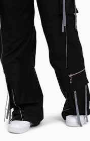 Strappy Utility Wide Leg Pants W/ Belt - Black