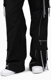 Strappy Utility Wide Leg Pants W/ Belt - Black