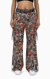 Strappy Utility Wide Leg Pants W/ Belt - Blushclaw Camo