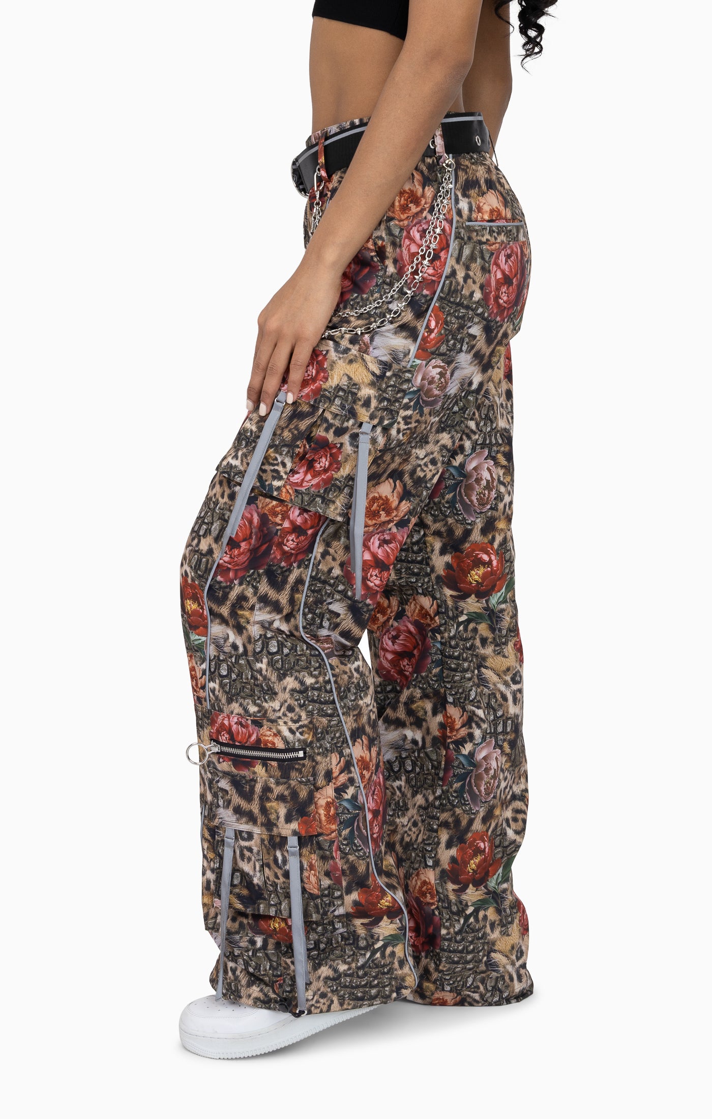 Strappy Utility Wide Leg Pants W/ Belt - Blushclaw Camo