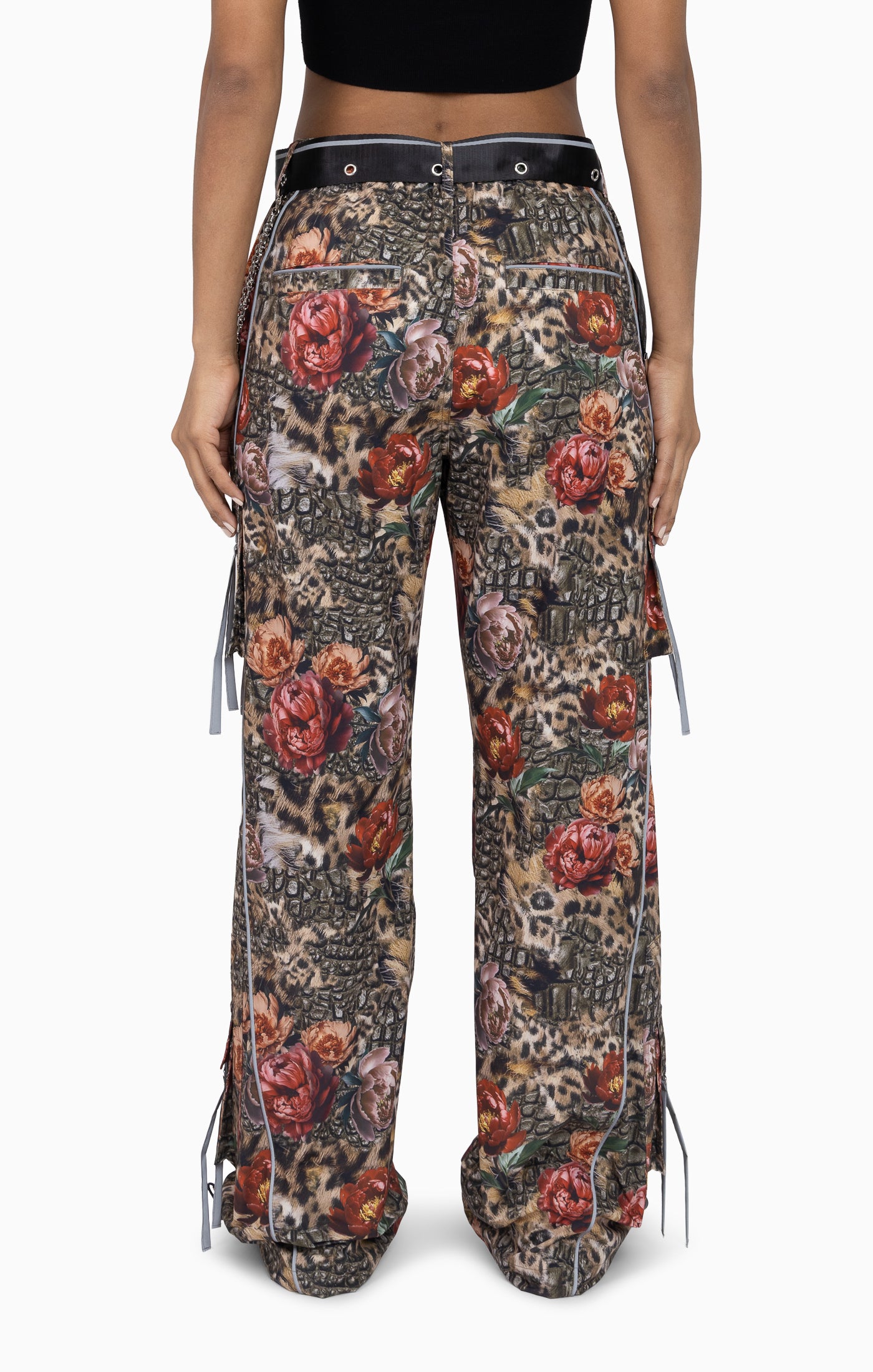 Strappy Utility Wide Leg Pants W/ Belt - Blushclaw Camo