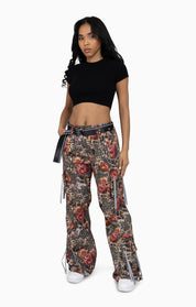 Strappy Utility Wide Leg Pants W/ Belt - Blushclaw Camo