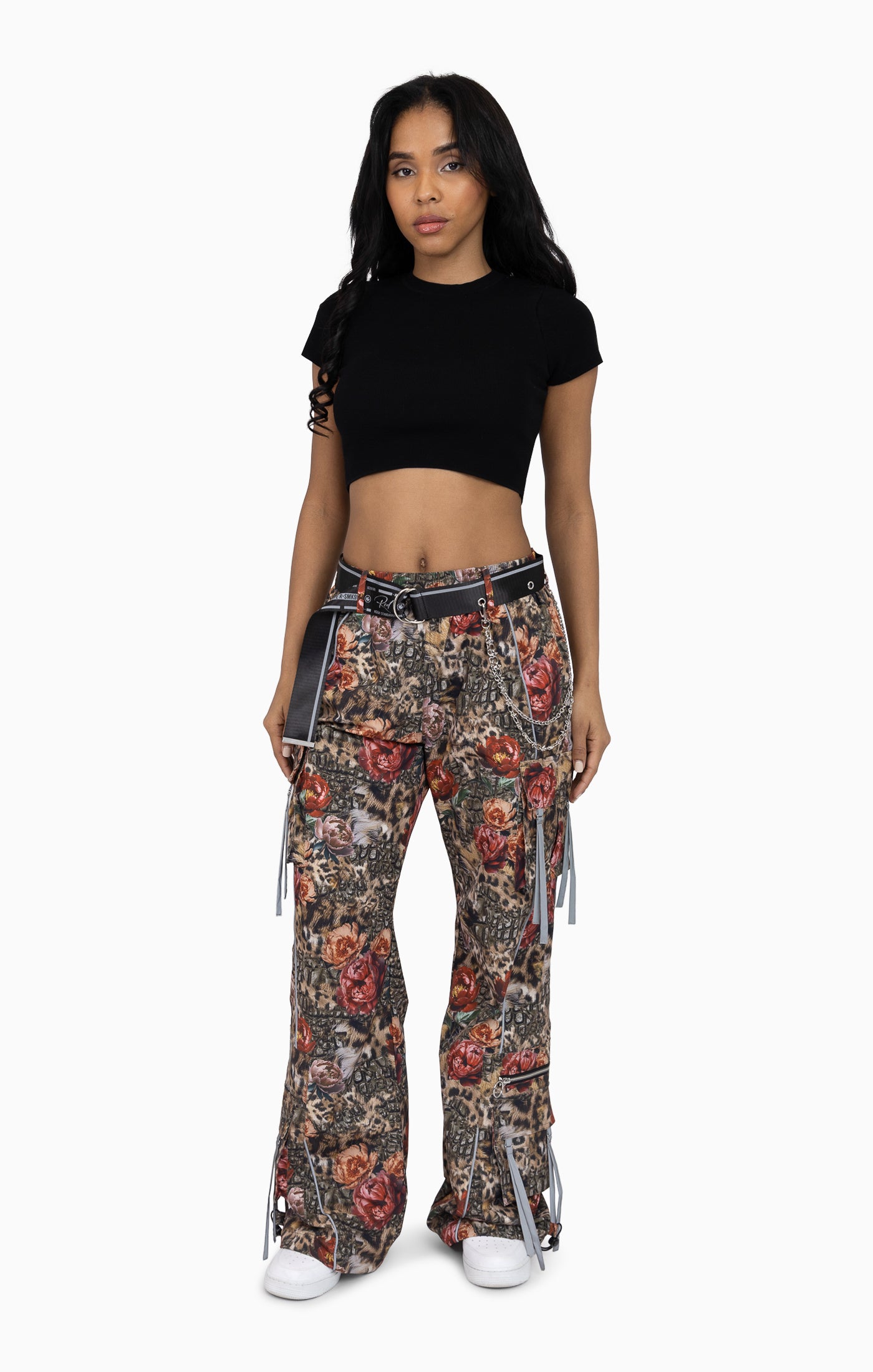 Strappy Utility Wide Leg Pants W/ Belt - Blushclaw Camo