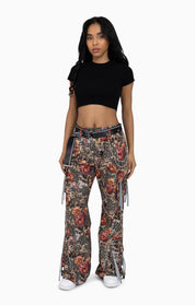 Strappy Utility Wide Leg Pants W/ Belt - Blushclaw Camo