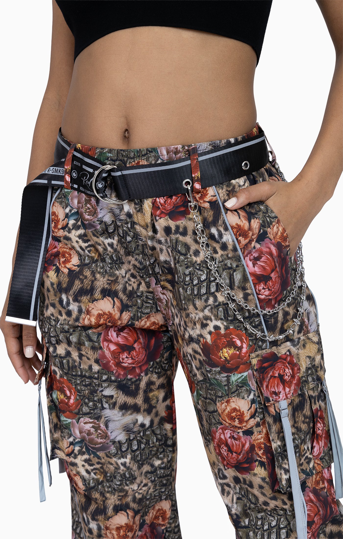 Strappy Utility Wide Leg Pants W/ Belt - Blushclaw Camo
