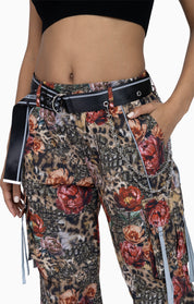 Strappy Utility Wide Leg Pants W/ Belt - Blushclaw Camo