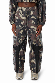 Paneled Camo Pants - Black
