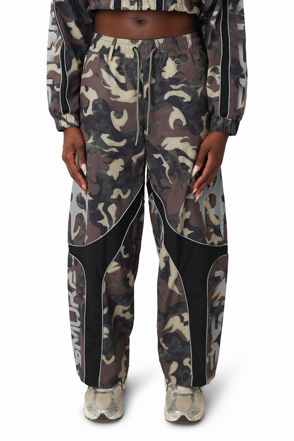 Paneled Camo Pants - Black