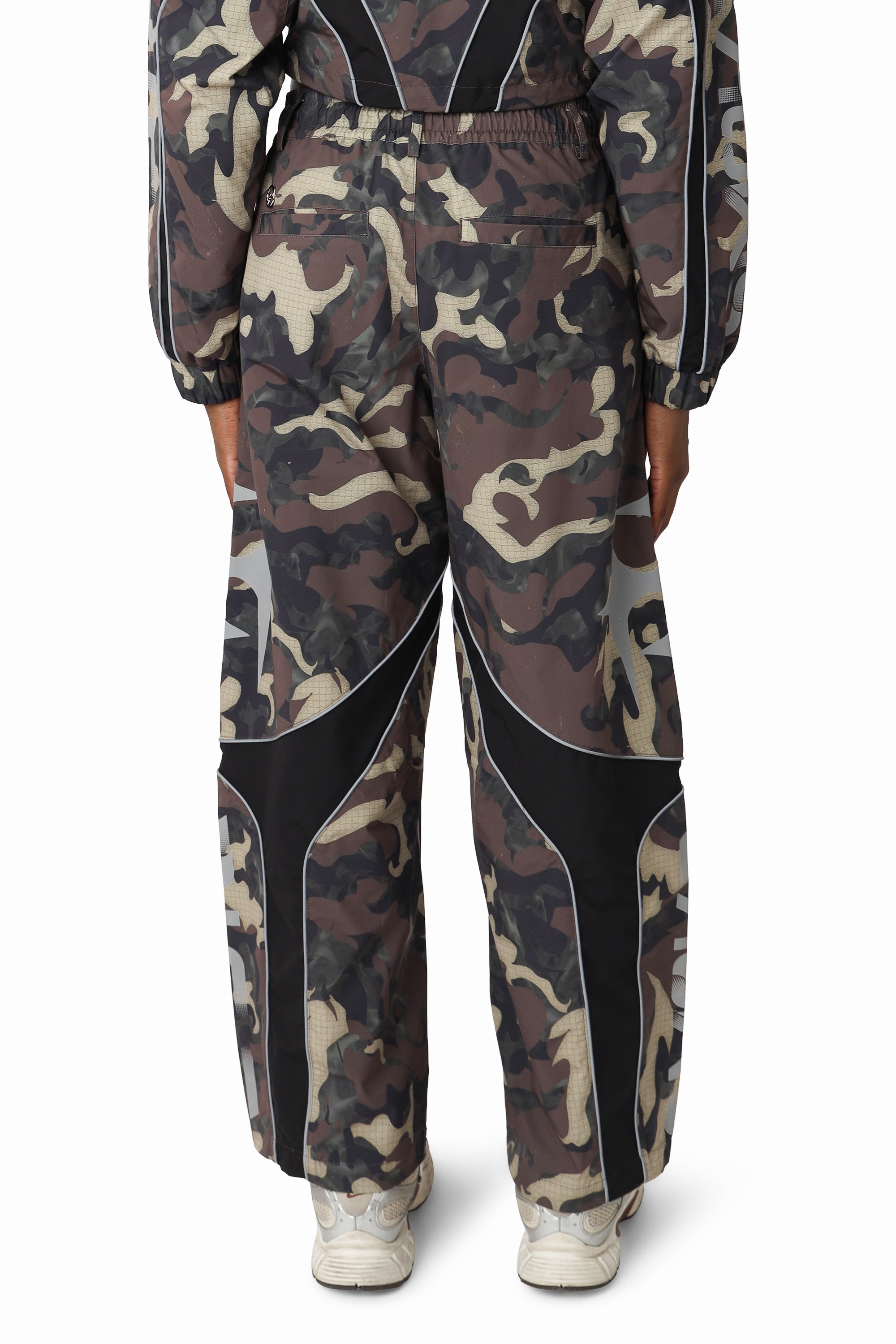 Paneled Camo Pants - Black