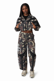 Paneled Camo Pants - Black