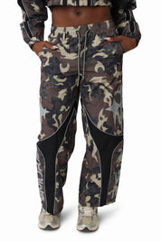 Paneled Camo Pants - Black