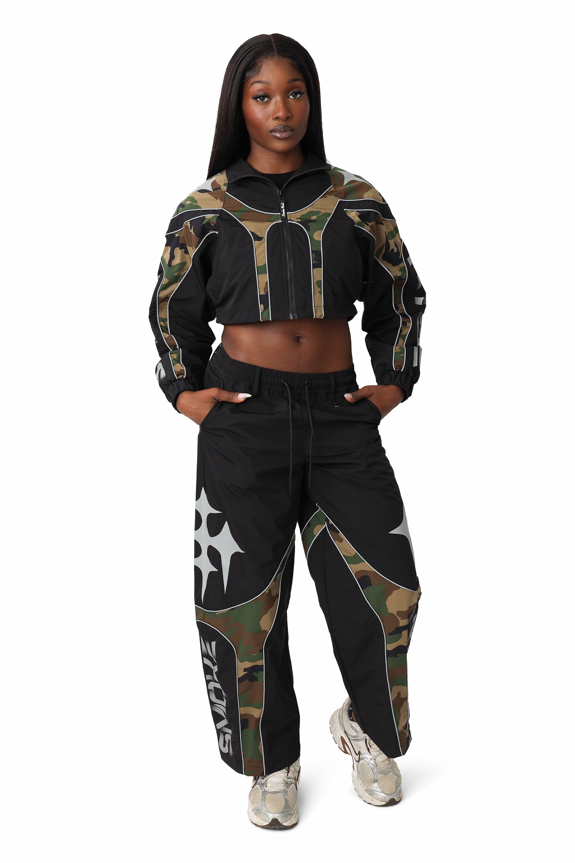 Paneled Camo Pants - Wood Camo