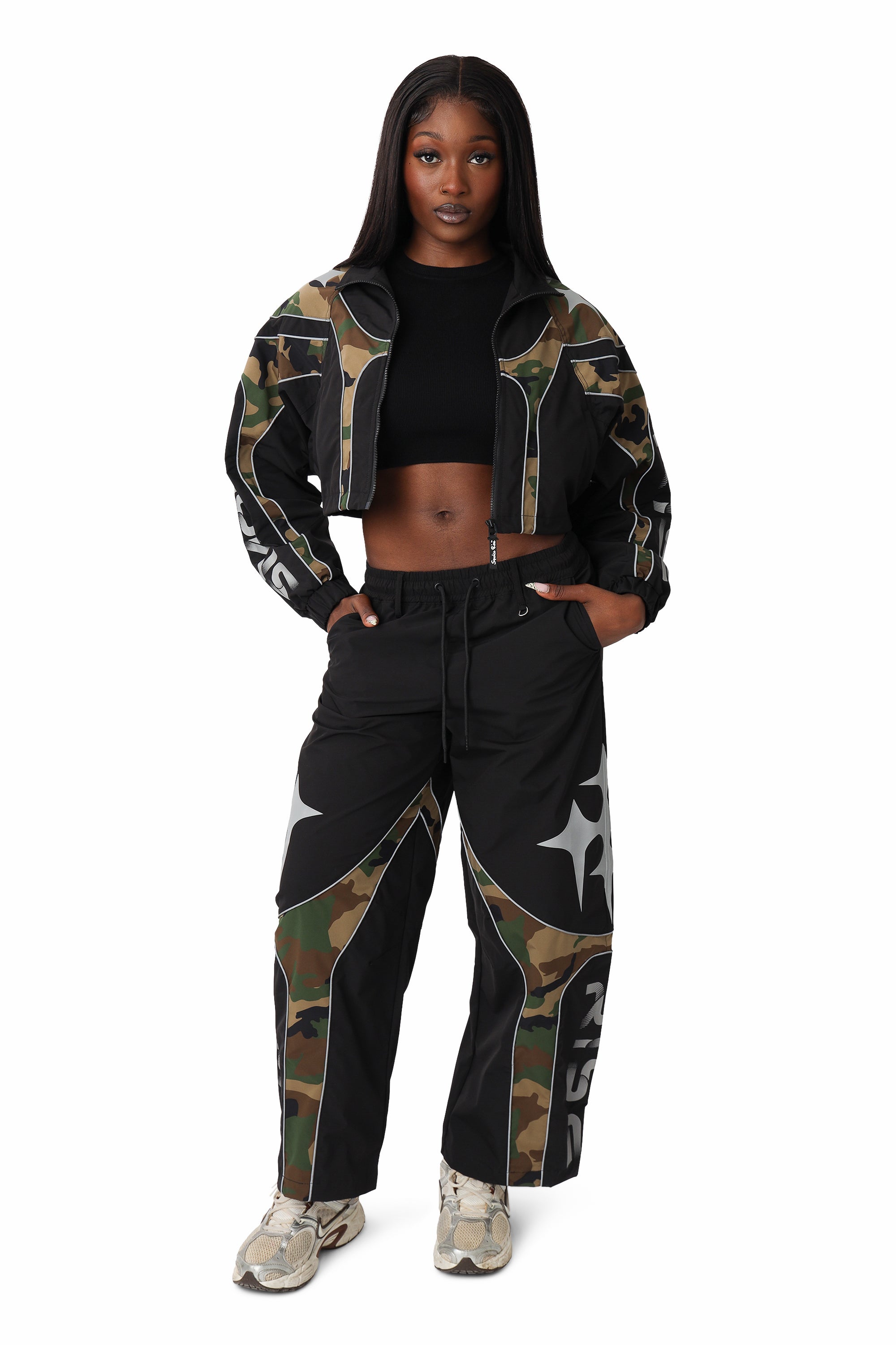 Paneled Camo Pants - Wood Camo