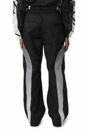 Embroidered Gradient Paneled Pants - Black
