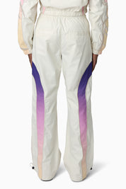 Embroidered Gradient Paneled Pants - Gardenia