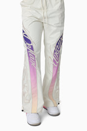 Embroidered Gradient Paneled Pants - Gardenia