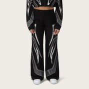 Wide Leg Track Pants - Black