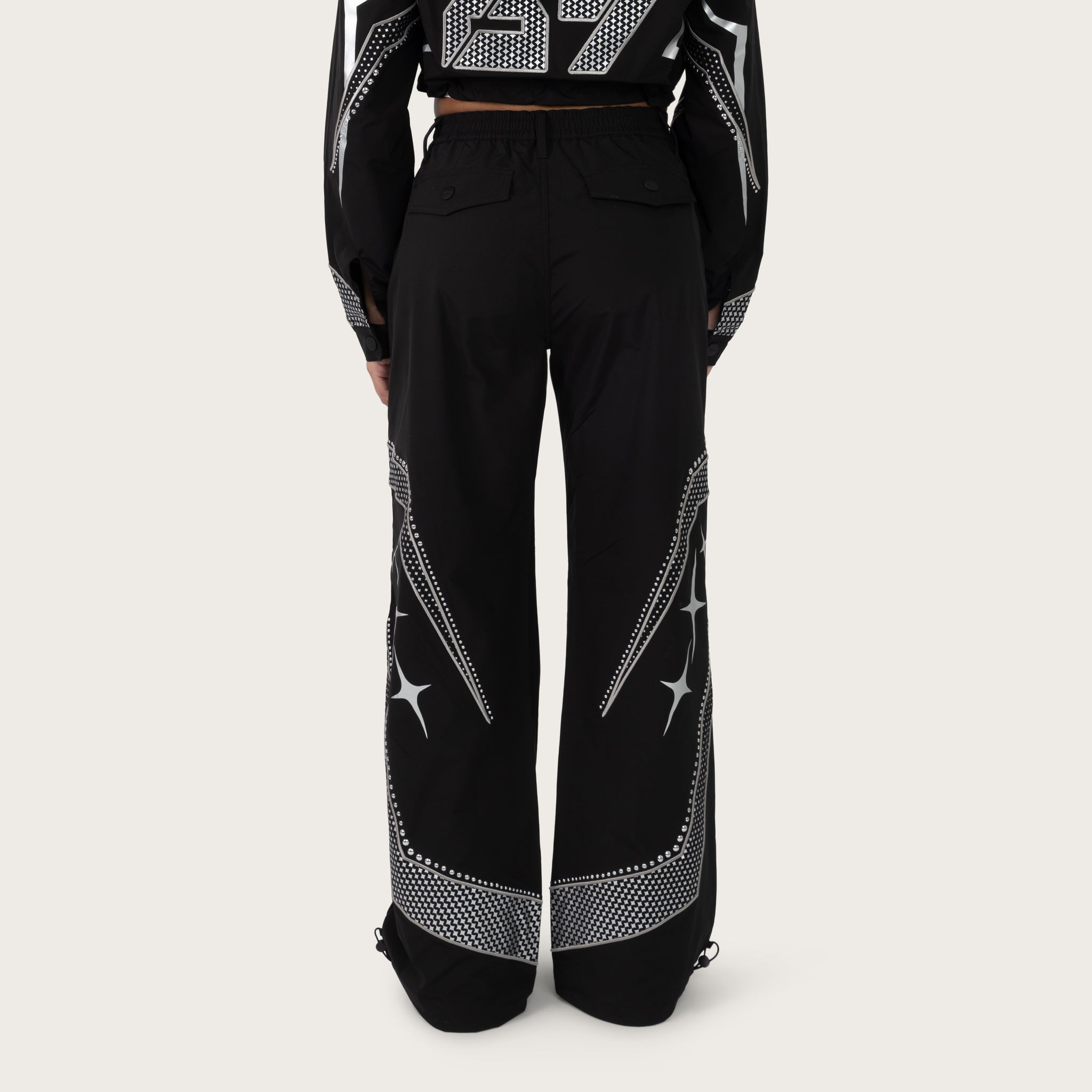Square Black Rwp Wide Leg Track Pants - Black – Smoke Rise NY