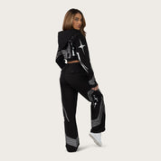 Wide Leg Track Pants - Black