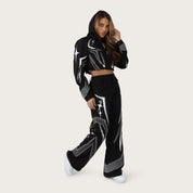 Wide Leg Track Pants - Black