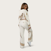 Wide Leg Track Pants - Oatmeal