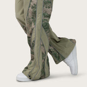 Wide Leg Chain Pants - Oil Green