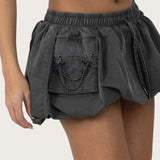 Windbreaker Bubble Skirt - Basalt