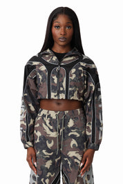 Paneled Camo Jacket - Black