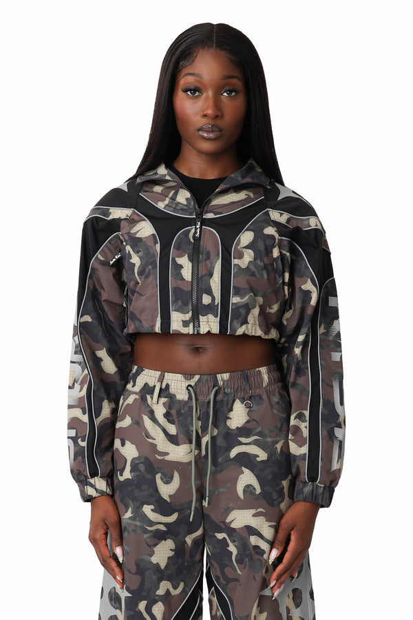 Paneled Camo Jacket - Black