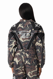 Paneled Camo Jacket - Black