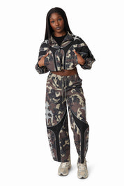 Paneled Camo Jacket - Black