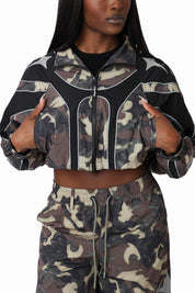 Paneled Camo Jacket - Black
