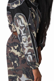 Paneled Camo Jacket - Black