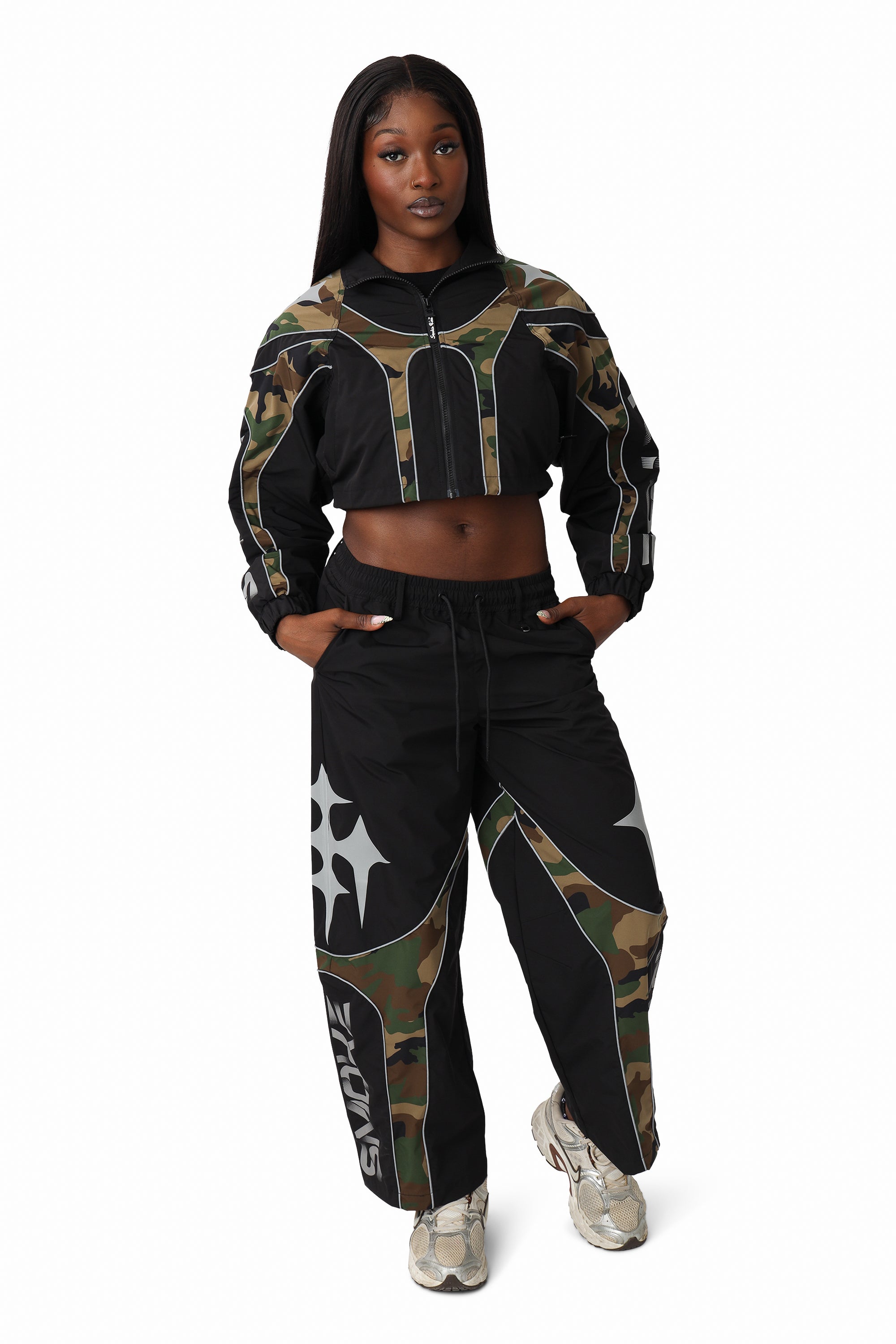 Paneled Camo Jacket - Wood Camo