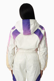 Embroidered Gradient Paneled Jacket - Gardenia