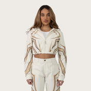 Short Windbreaker Track Jacket - Oatmeal