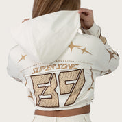 Short Windbreaker Track Jacket - Oatmeal