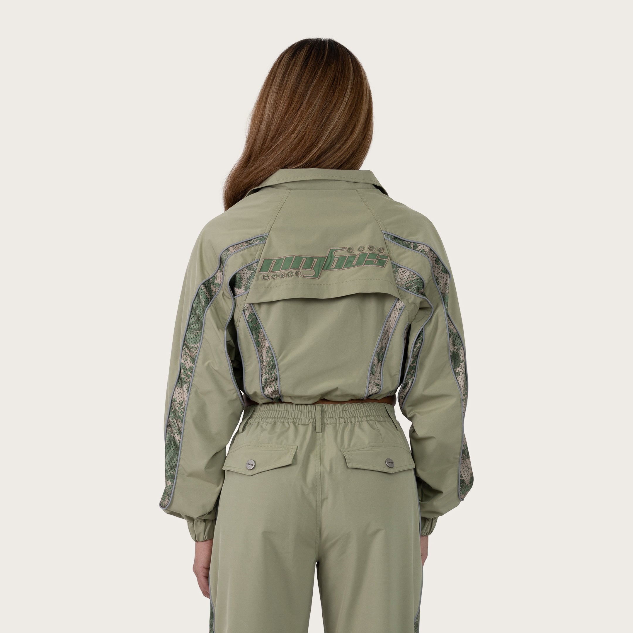 Wide Oversized Raglan Jacket - Oil Green