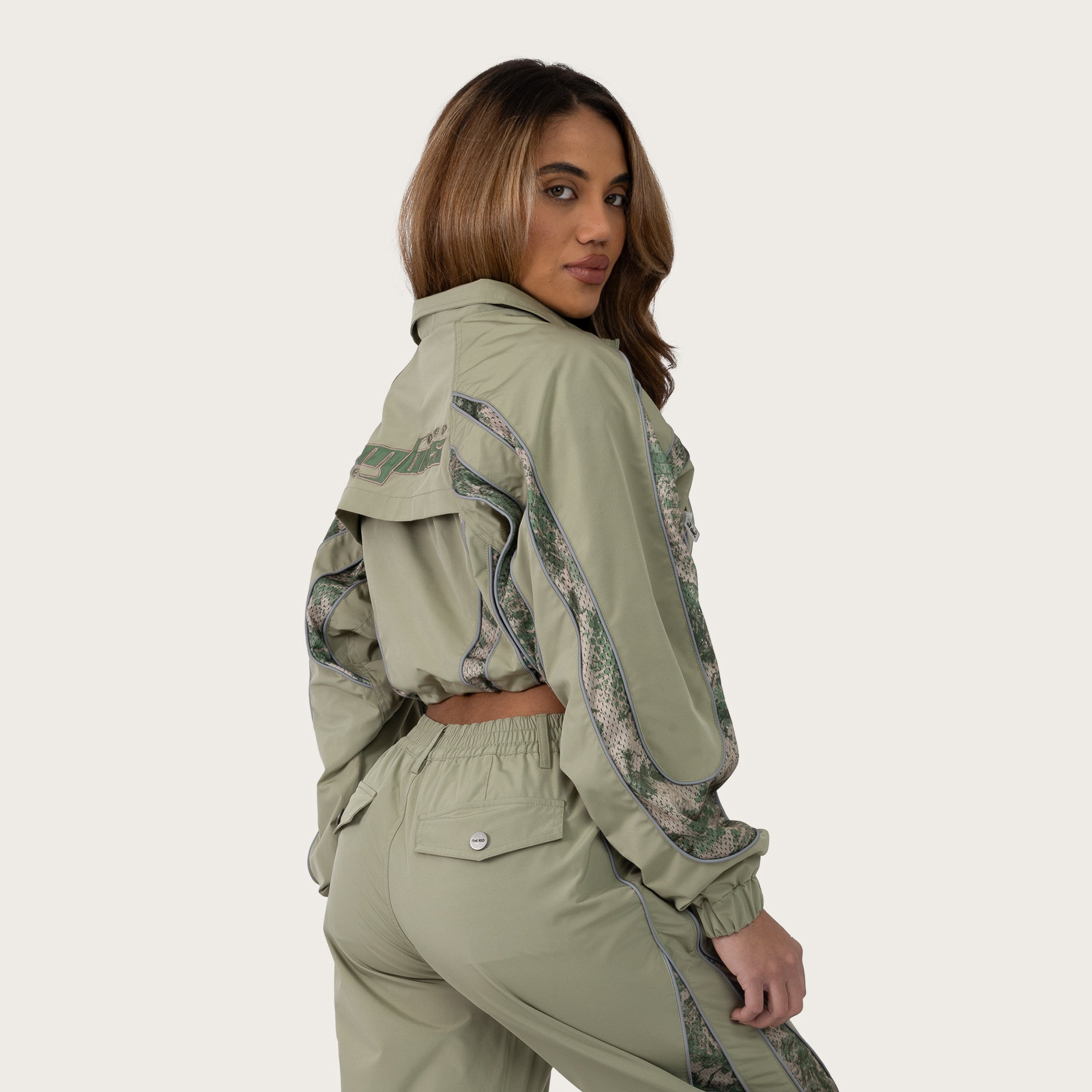 Wide Oversized Raglan Jacket - Oil Green