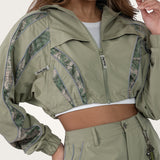 Wide Oversized Raglan Jacket - Oil Green