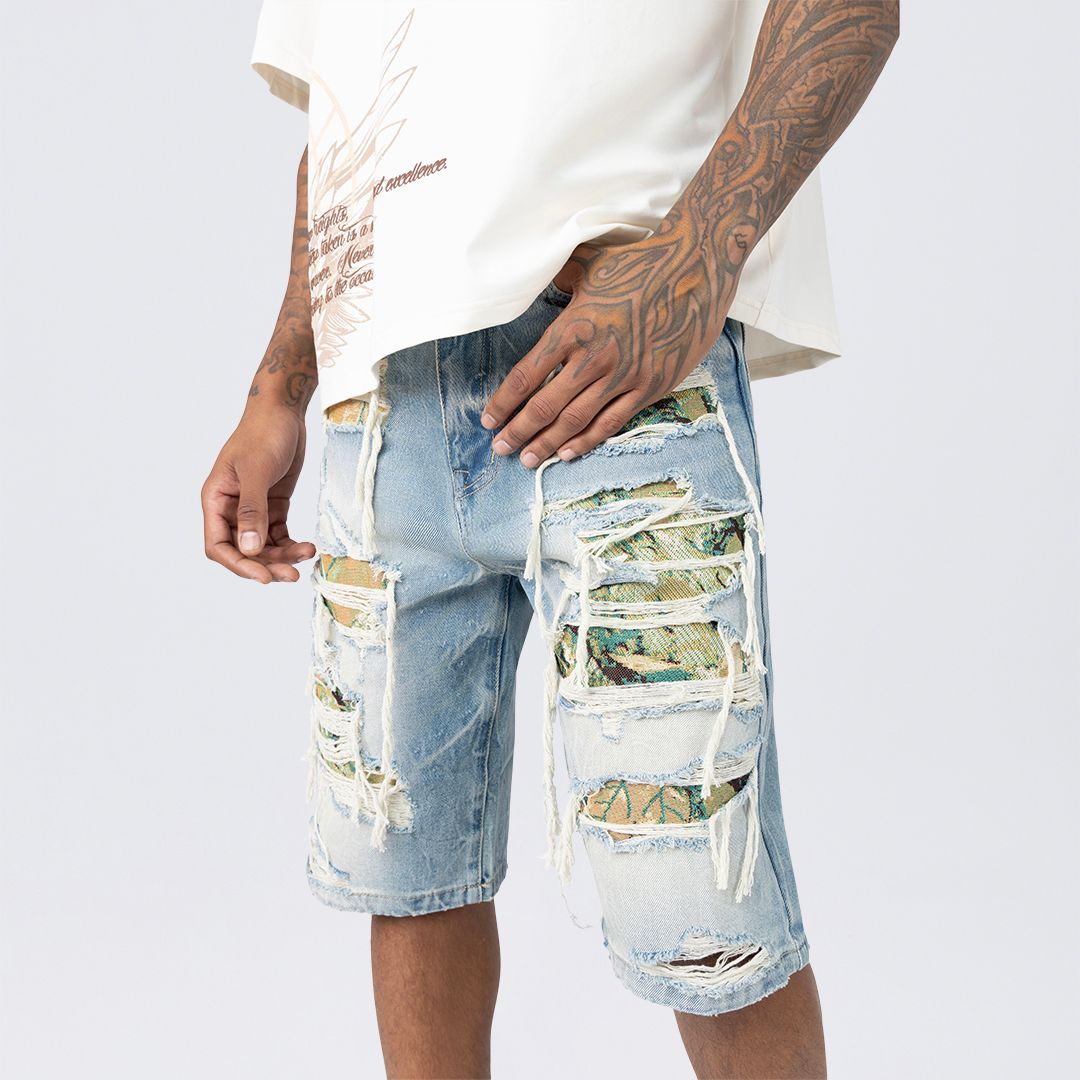 Skater Tapestry Jean Shorts