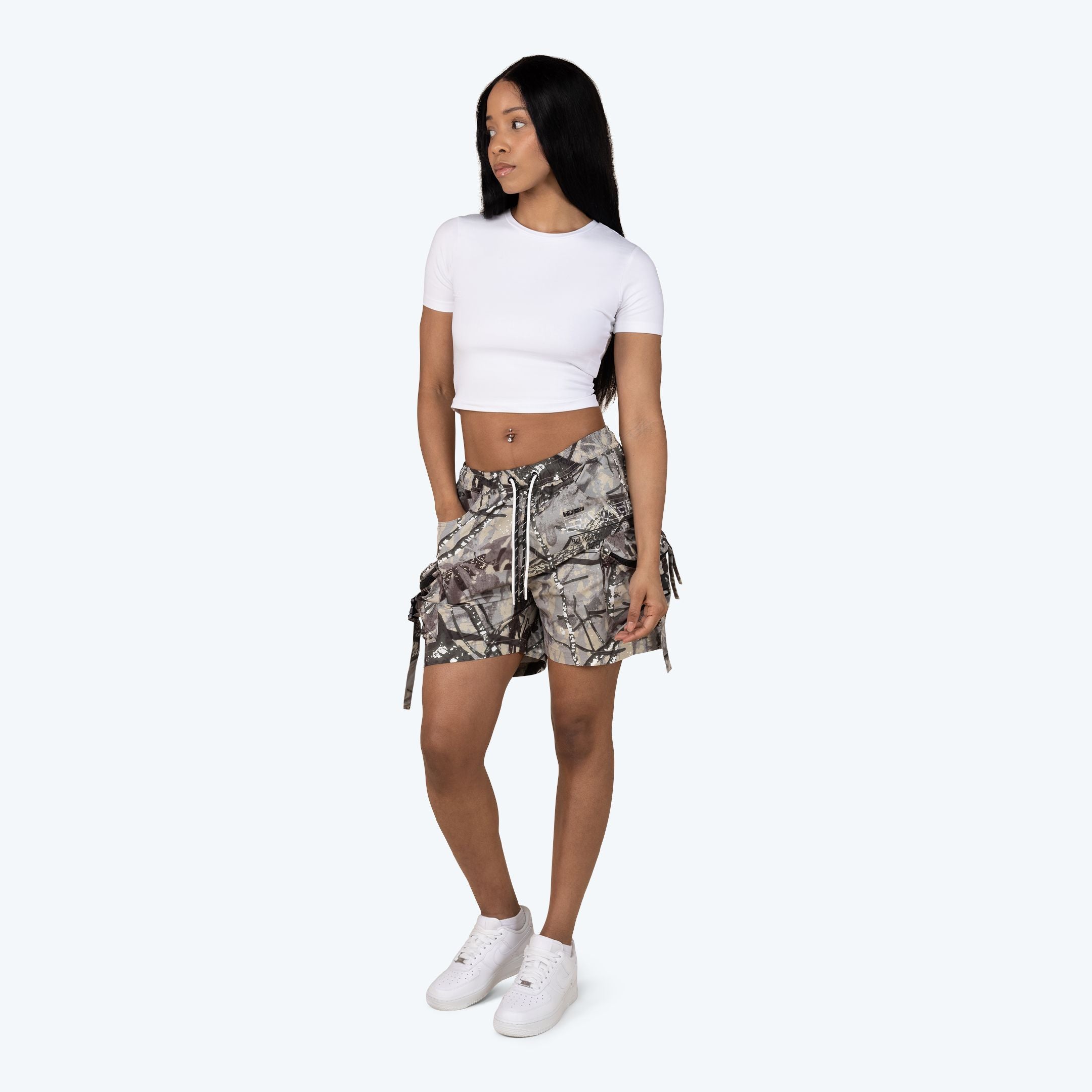 Slouched Utility Windbreaker Shorts
