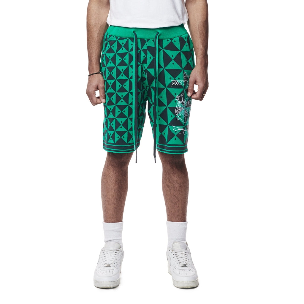 Smoke Rise Jacquard Knit Shorts - Green