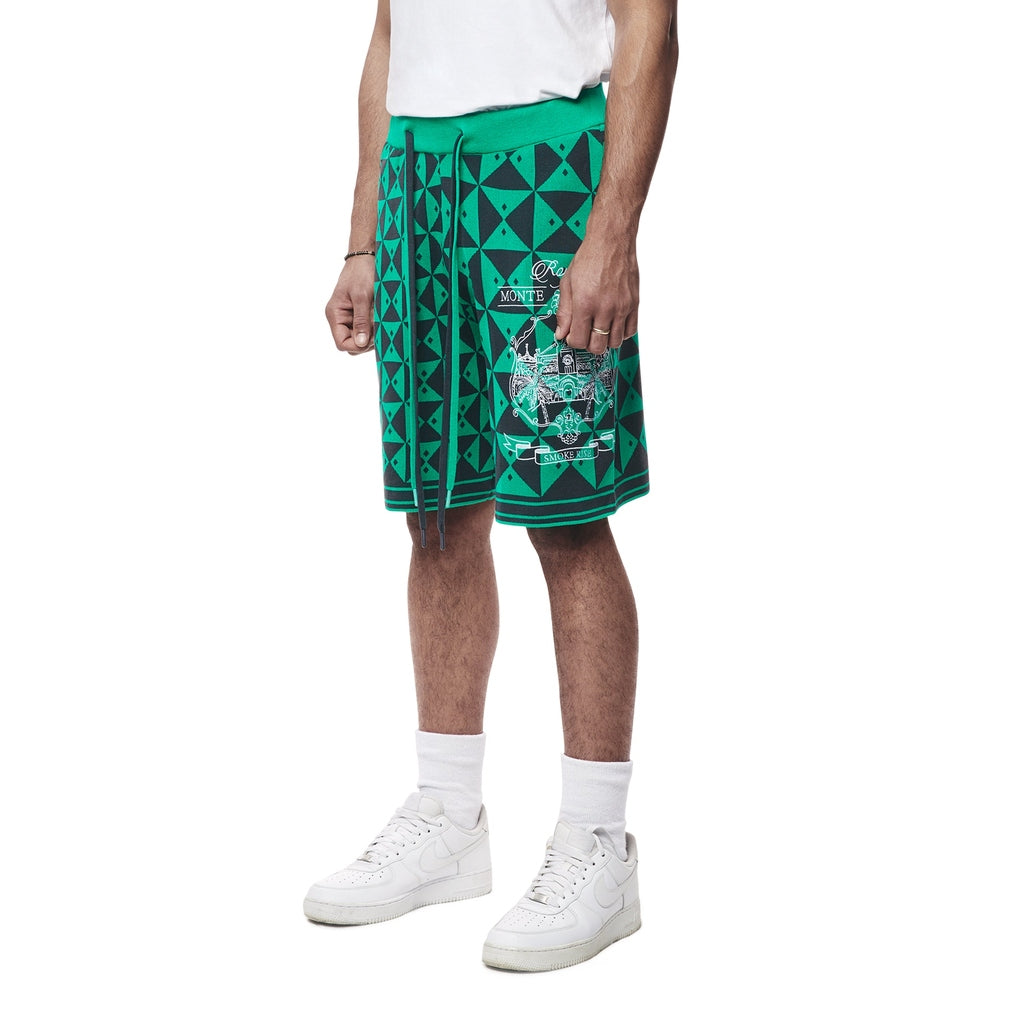 Smoke Rise Jacquard Knit Shorts - Green