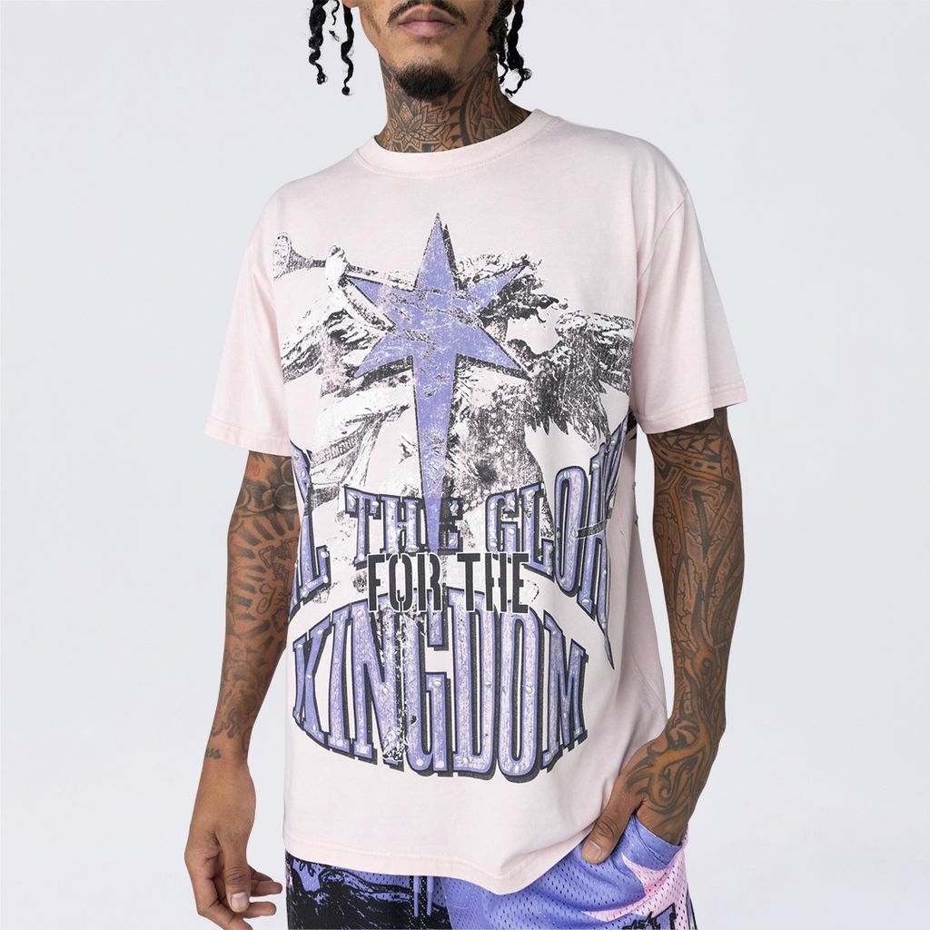 Oversized Maximalist Graphic SS Shirt - Parfait Pink