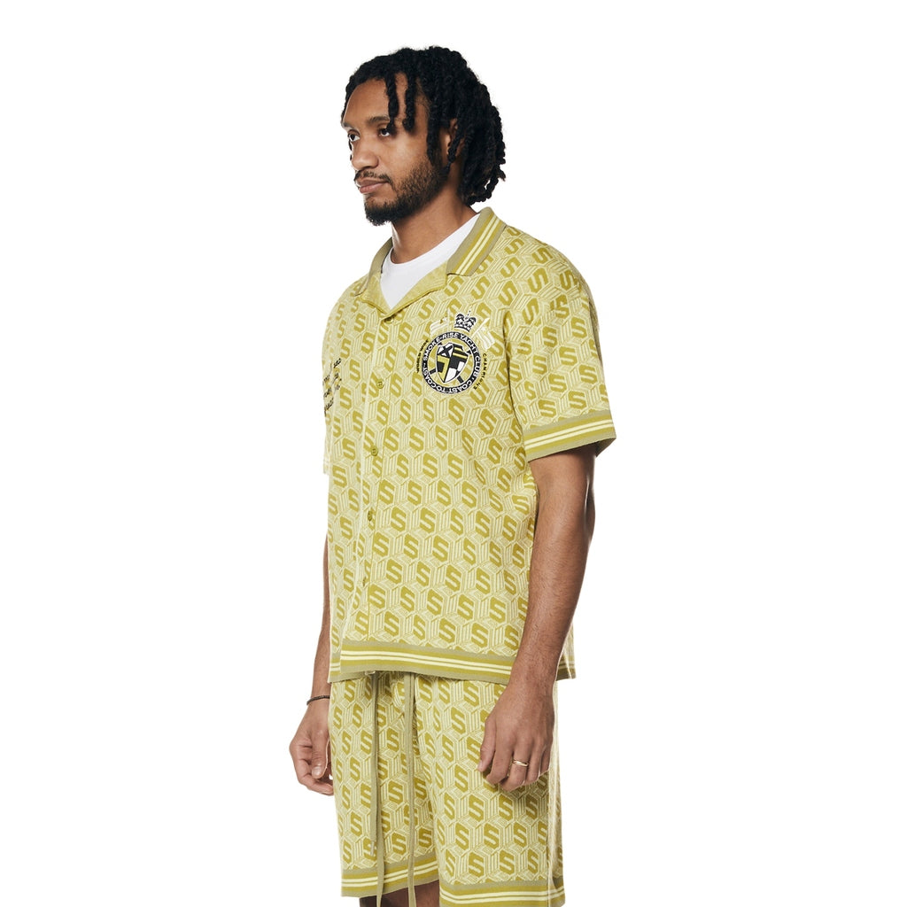 Smoke Rise Jacquard Knit Shirt - Kelp