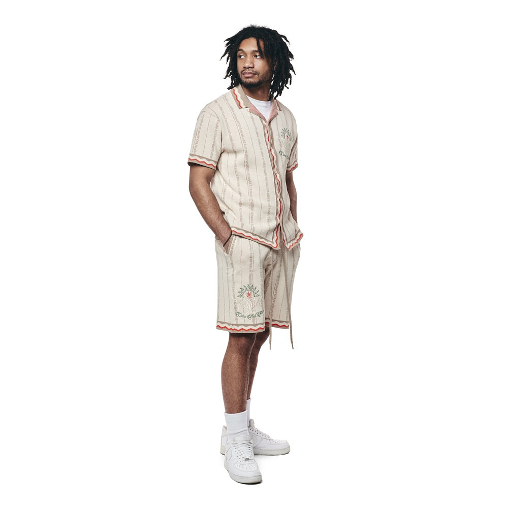 Jacquard Knit Shorts - Ecru