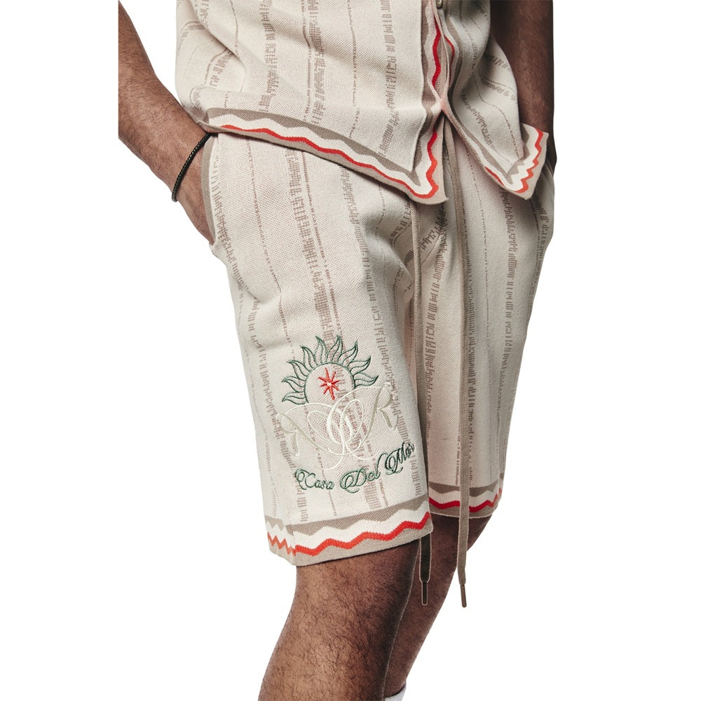 Jacquard Knit Shorts - Ecru