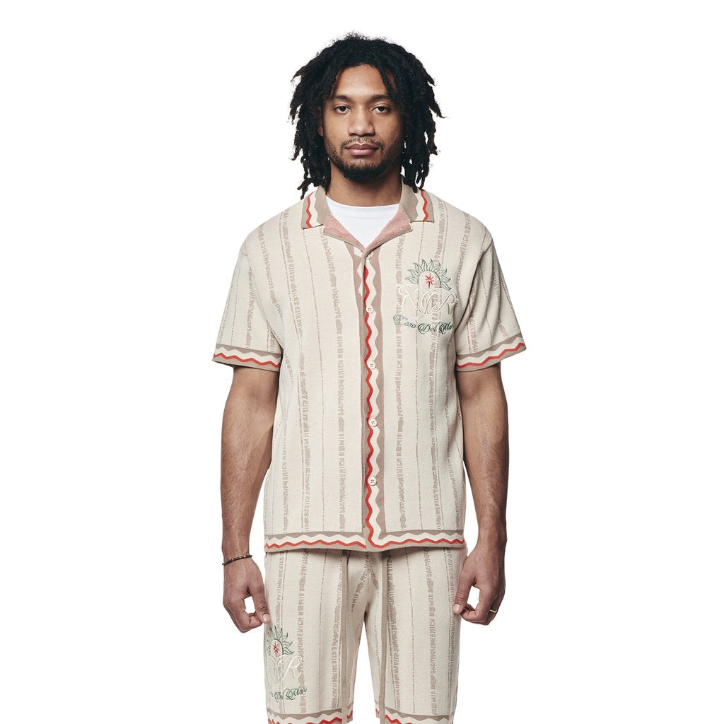 Smoke Rise Jacquard Knit Shirt - Ecru